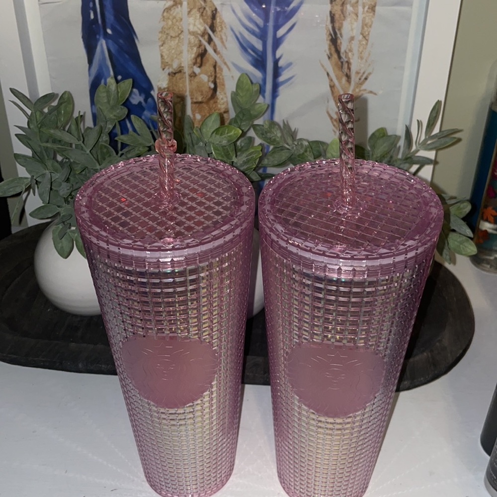 ✨2021 Bundle of Pink Iridescent Starbucks Tumbler